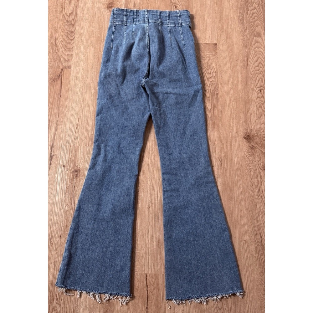 We the Free People Flare High Rise‎ Jeans Size 27 Boho Hippie Med Blue Wash - Picture 5 of 8